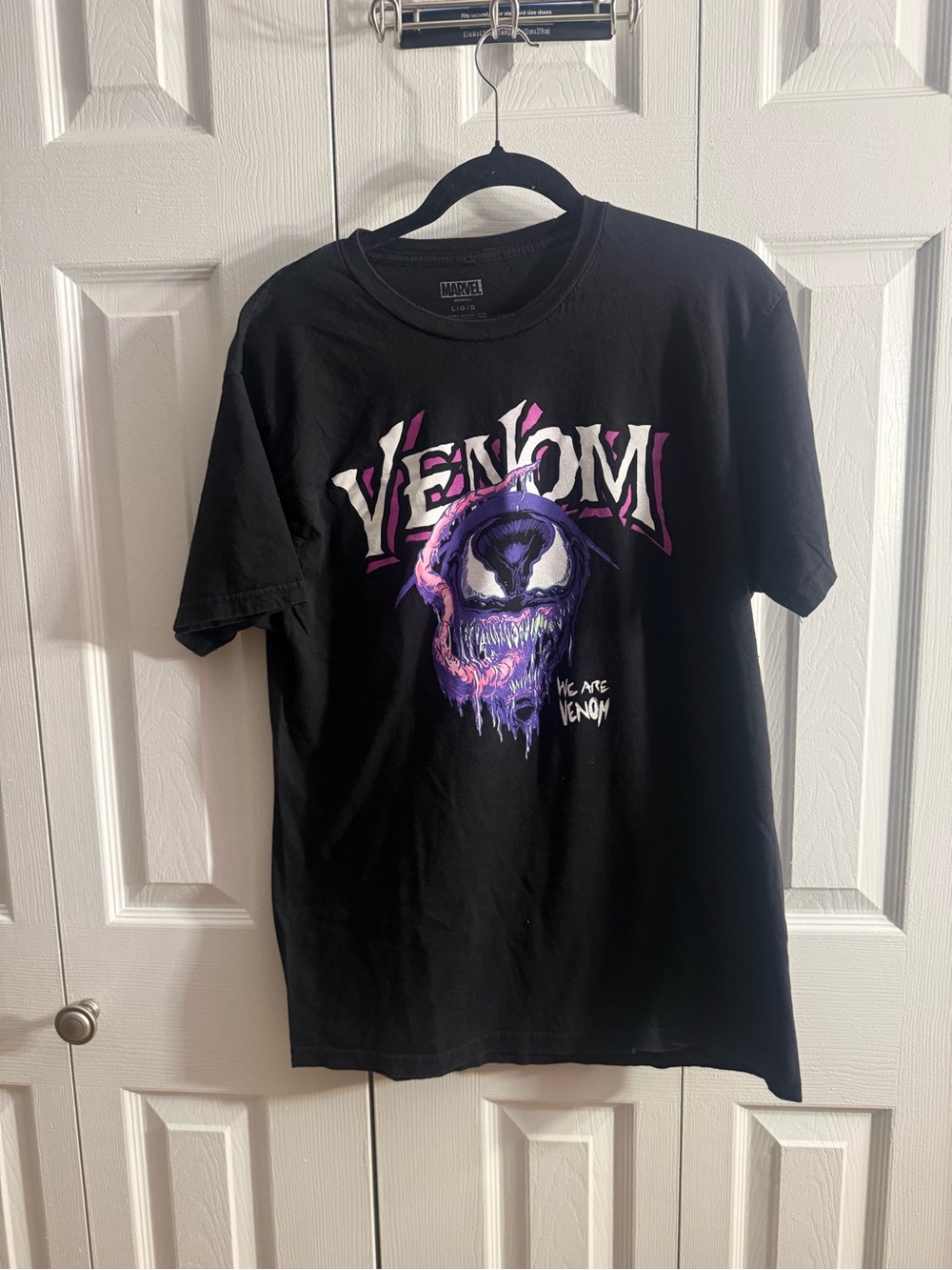 Marvel Venom Black T-Shirt with Purple & White Graphic
